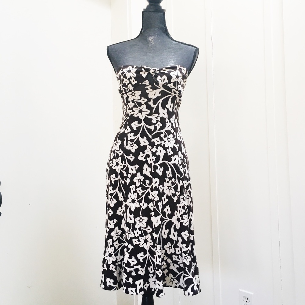 DVF Strapless Floral Print Dress